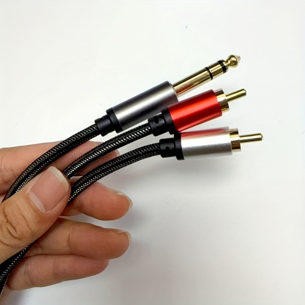 RCA Audio Cable, 6.5mm, Large, Three-Core/2RCA, Male/Male for Connecting Audio Sources detail image - detail view 6
