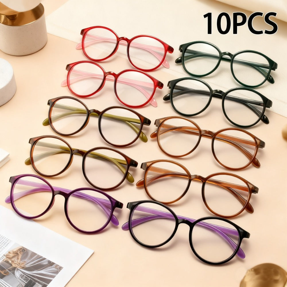 Reading Glasses - 10 Pack Bulk Multicolor Men Women High Magnification +1.00 to +4.00 - main product view