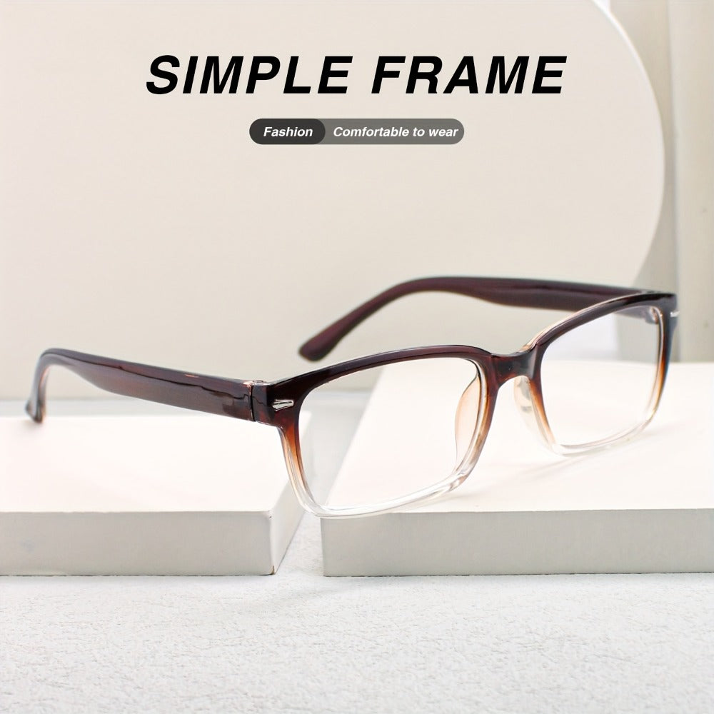 Reading Glasses - 10 Pack Ultra Light Square Frame HD Clear Lenses Vintage Metal Accents - product detail view 7