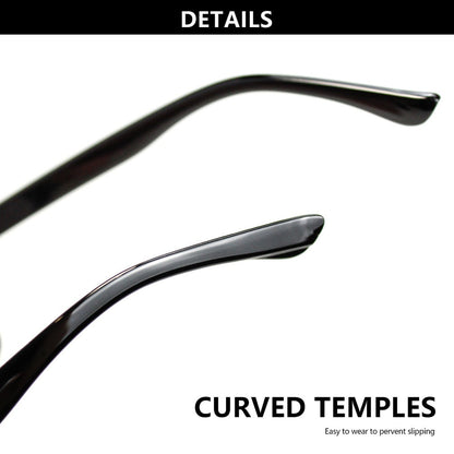 Reading Glasses - 10 Pack Ultra Light Square Frame HD Clear Lenses Vintage Metal Accents - product detail view 8