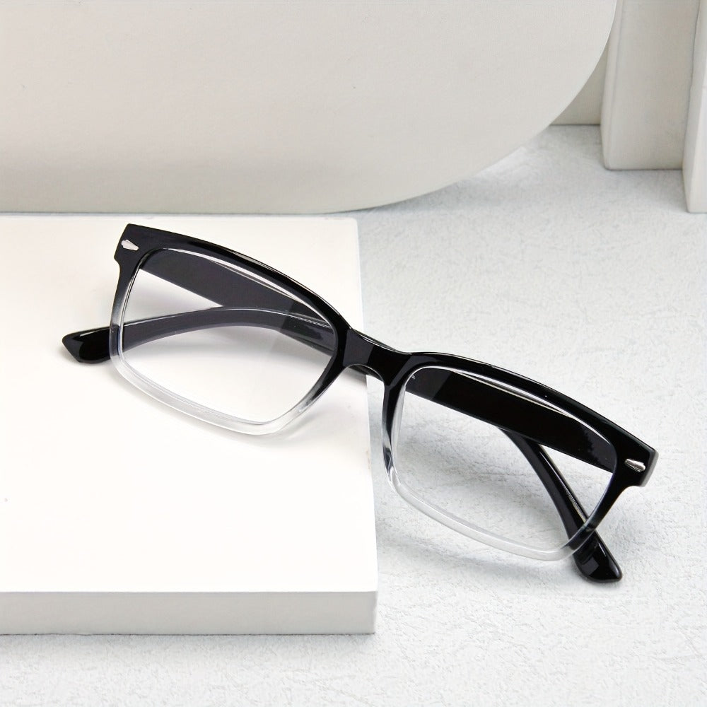 Reading Glasses - 10 Pack Ultra Light Square Frame HD Clear Lenses Vintage Metal Accents - product detail view 9