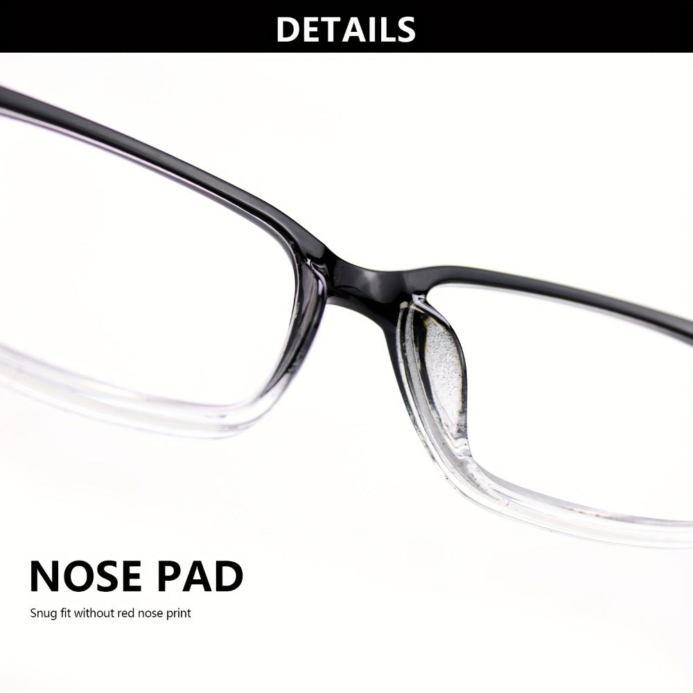 Reading Glasses - 10 Pack Ultra Light Square Frame HD Clear Lenses Vintage Metal Accents - product detail view 12