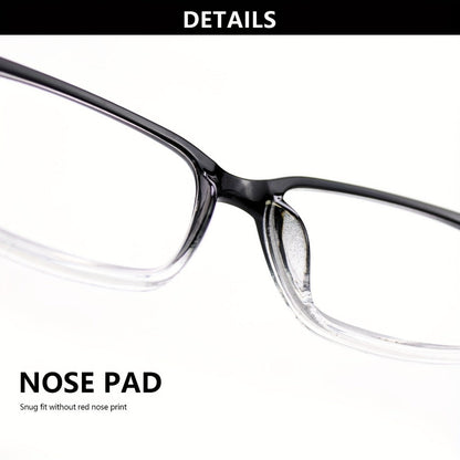 Reading Glasses - 10 Pack Ultra Light Square Frame HD Clear Lenses Vintage Metal Accents - product detail view 12
