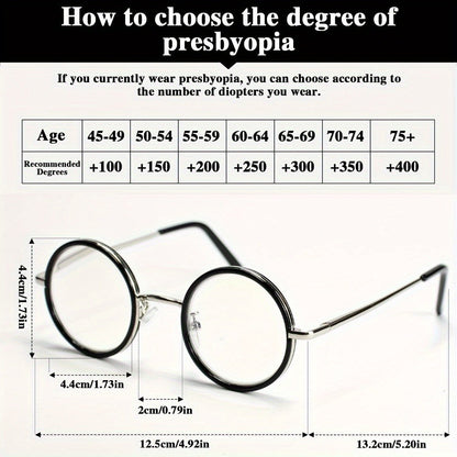 Reading Glasses - 2 Pack Metal Round Frame Spring Hinge for Men Women Lightweight Stylish - product detail view 5