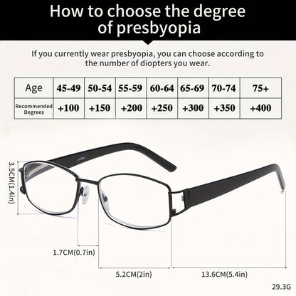 Reading Glasses - for Women 2 Pack - Rectangular Small Frame Light Luxury Geometric Design - product detail view 8