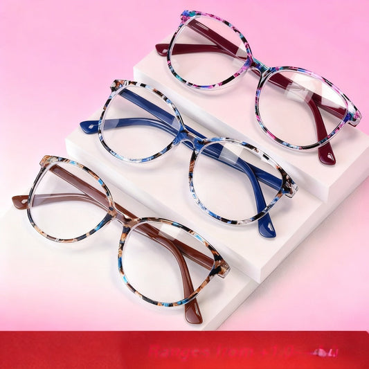 Reading Glasses - Women 3 Pack Flower Pattern Oval Frame +1.00 to +4.00 Multicolor Stylish - product detail view 2