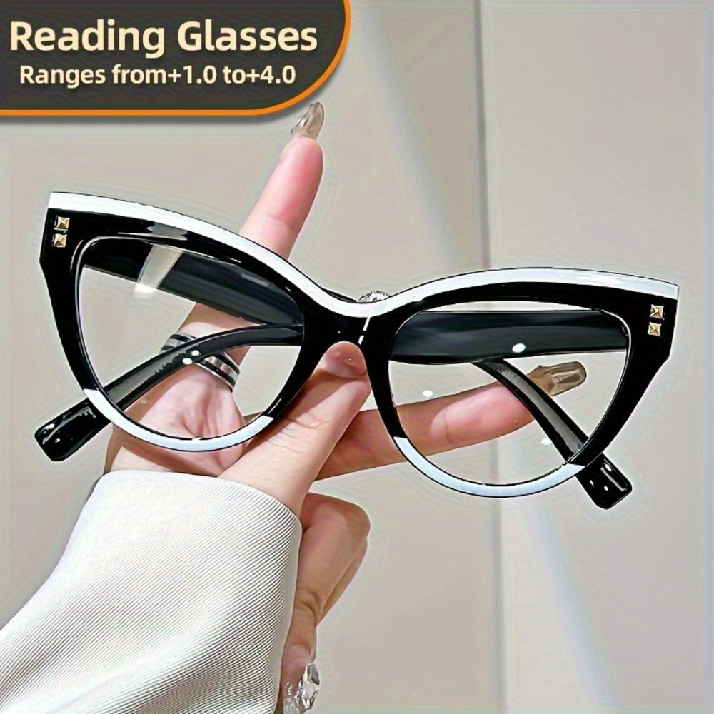 Reading Glasses - 3 Pack for Women Metal Hinge Minimalist Color Block Presbyopia Frames - product detail view 8