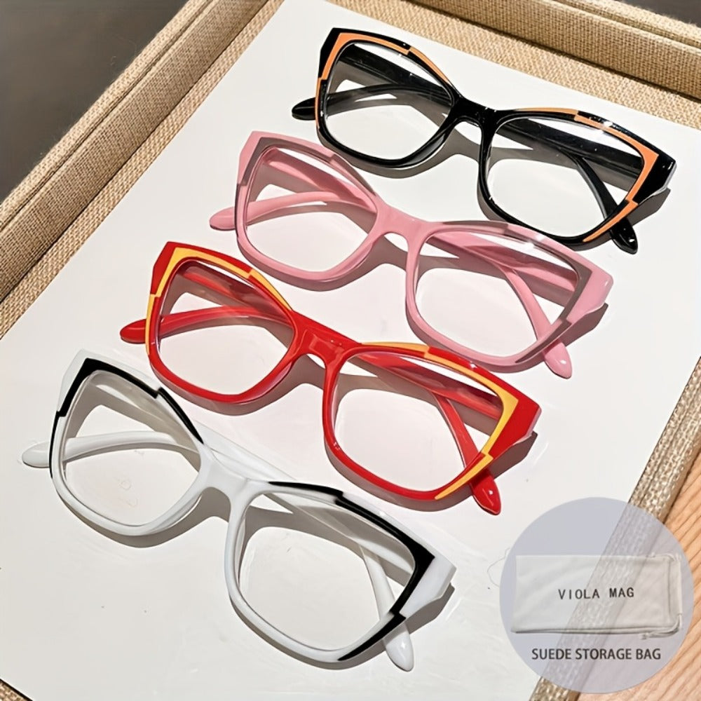 Reading Glasses - 4 Pack Cat Eye Anti Blue Light, Retractable Spring Temple Metal Hinge - product detail view 3