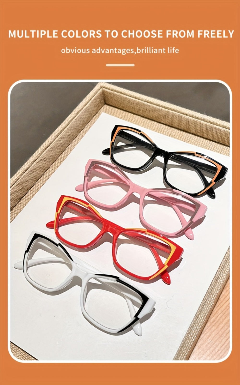 Reading Glasses - 4 Pack Cat Eye Anti Blue Light, Retractable Spring Temple Metal Hinge - product detail view 15