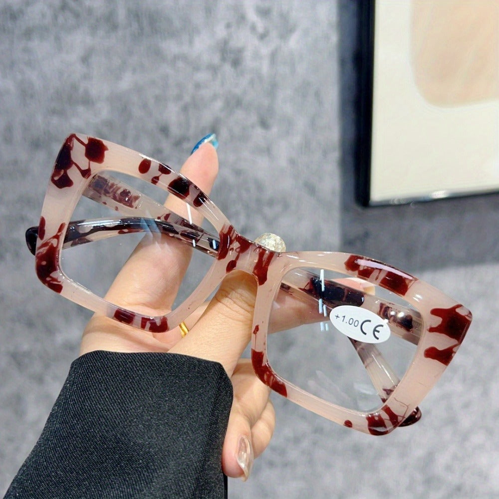 Reading Glasses - 4 Pack Cat Eye Oversized Frames for Men & Women Sturdy Spring Hinges - product detail view 2