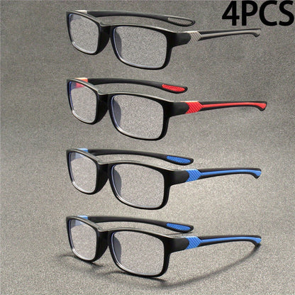 Reading Glasses - 4 Pack Fashion Sport Rectangular Full Frame for Men Women Lightweight - product detail view 8