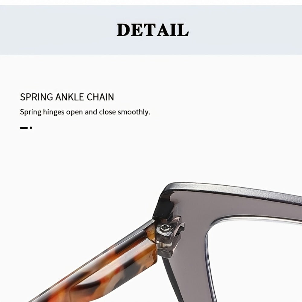 Reading Glasses - for Women 4 Pack, Large Frame HD Lenses, Leopard Print & Classic Black - product detail view 5