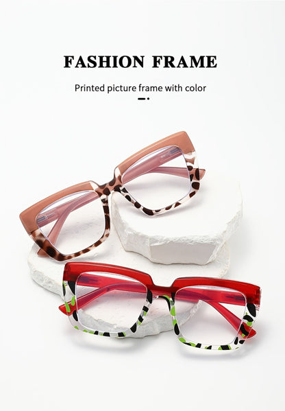 Reading Glasses - for Women 4 Pack, Large Frame HD Lenses, Leopard Print & Classic Black - product detail view 9