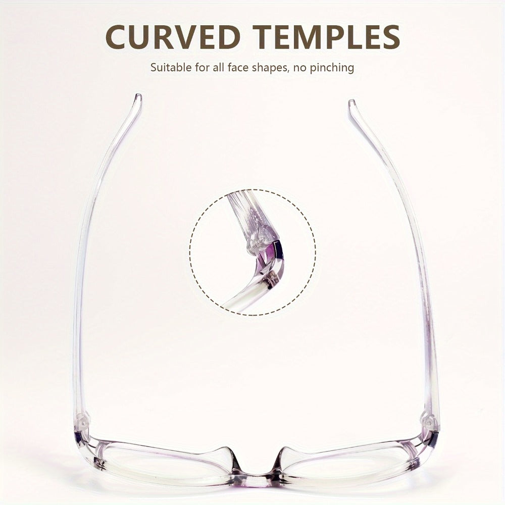 Reading Glasses - 4 Pairs Multicolor Rectangular Frame Presbyopia Readers Men Women +1.0 to - product detail view 8
