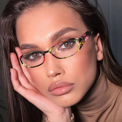 Reading Glasses - Women 5 Pack Fashion Hollow Graffiti Print Small Frame Readers +1.00 to - product detail view 3