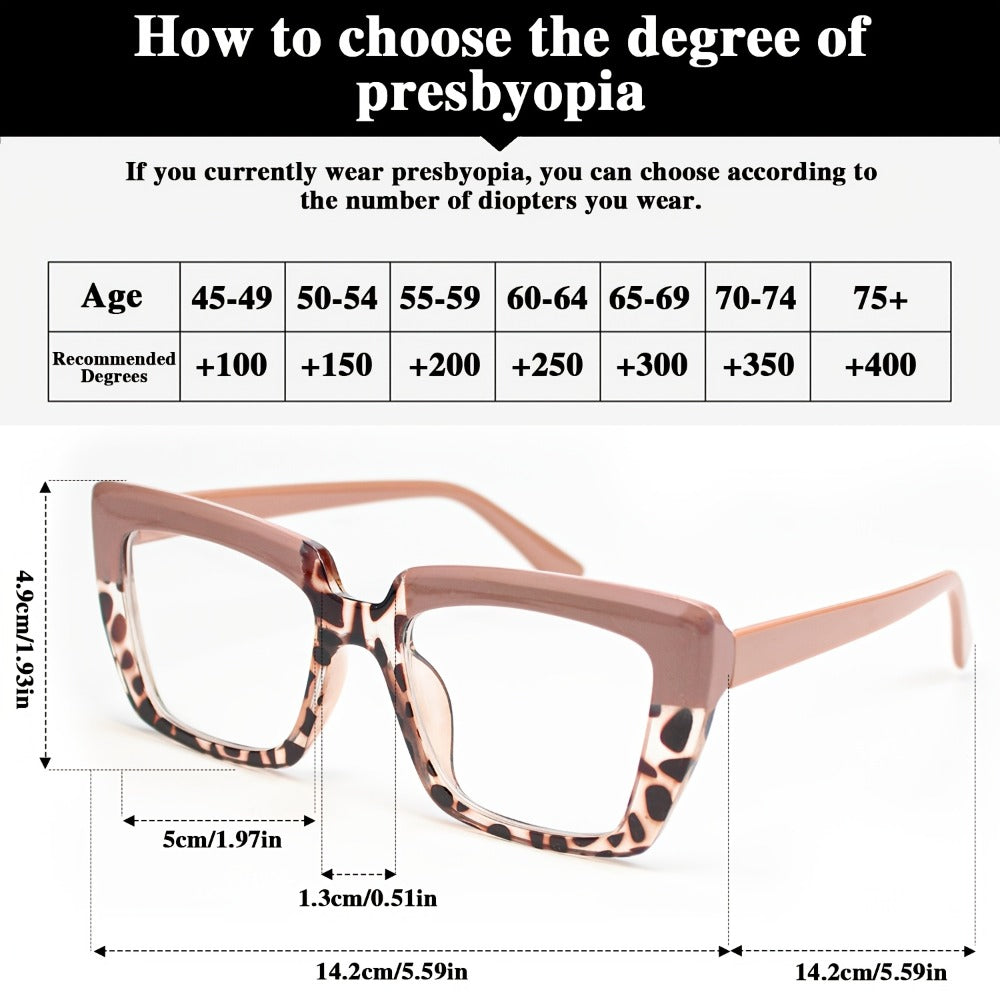 Reading Glasses - for Women 7 Pack Colorful Large Square Frame Presbyopia Readers +1.0 to - product detail view 10