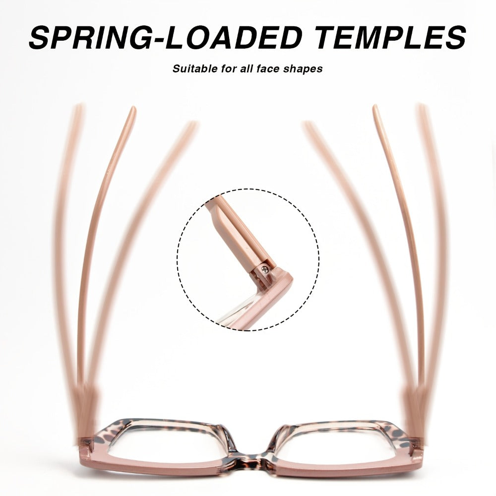 Reading Glasses - for Women 7 Pack Colorful Large Square Frame Presbyopia Readers +1.0 to - product detail view 11
