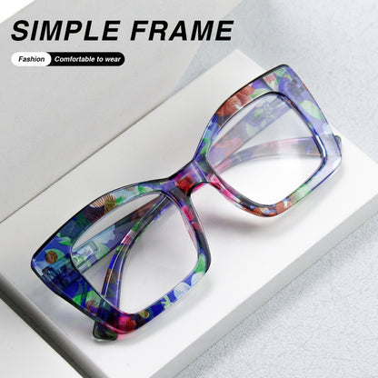 Reading Glasses - Women 7 Pack Large Square Frame Spring Hinges Vintage Print PC Readers - product detail view 11