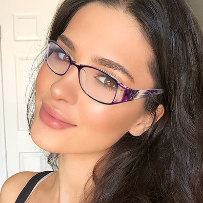 Reading Glasses - 8 Pack Men Women Color Striped Fashion Readers Bulk Value Set Black Purple - product detail view 5