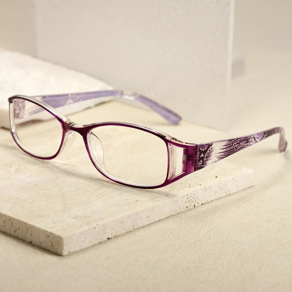 Reading Glasses - 8 Pack Men Women Color Striped Fashion Readers Bulk Value Set Black Purple - product detail view 6