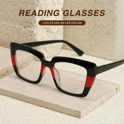 Reading Glasses - 8 Pack for Women Retro Print Color Clash Rectangular Spring Hinge Fashion - product detail view 7
