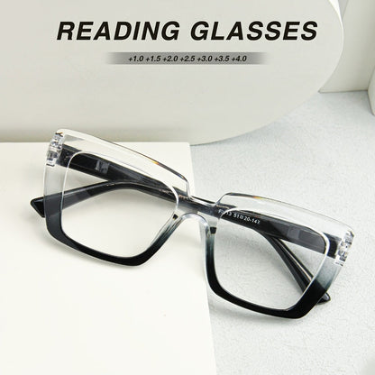 Reading Glasses - 8 Pack for Women Retro Print Color Clash Rectangular Spring Hinge Fashion - product detail view 8