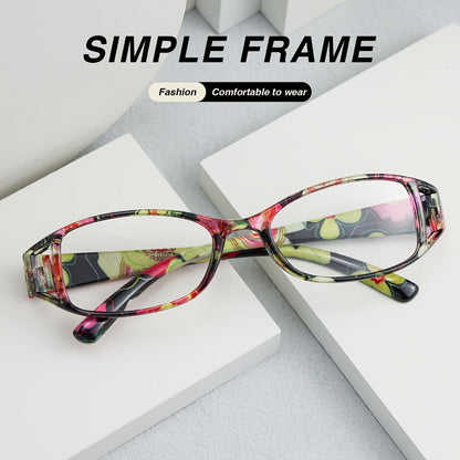 Reading Glasses - 9 Pack Floral Fashion Square Frame for Men & Women Hollow Design Wide - product detail view 6