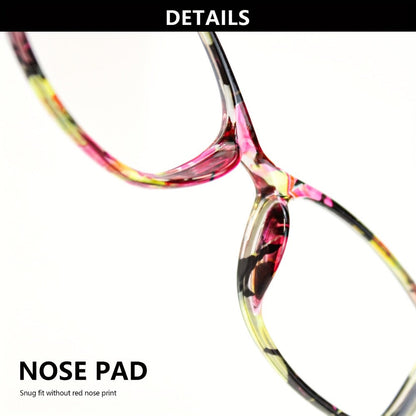 Reading Glasses - 9 Pack Floral Fashion Square Frame for Men & Women Hollow Design Wide - product detail view 9