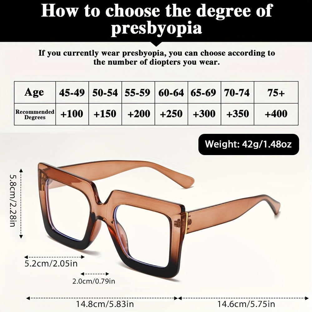 Reading Glasses - Anti Blue Light 2 Pairs Rectangular Large Frame UV Protection Computer - product detail view 5