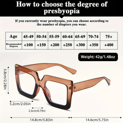 Reading Glasses - Anti Blue Light 2 Pairs Rectangular Large Frame UV Protection Computer - product detail view 5