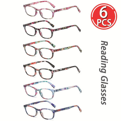 Reading Glasses - Blue Light Blocking 6 Pack Oval Full Frame for Men & Women PC Anti Blue - product detail view 5
