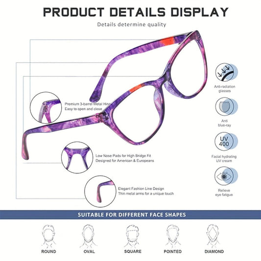 Reading Glasses - Blue Light Blocking 6 Pack for Men & Women Anti Blue Light Computer Screen - product detail view 2
