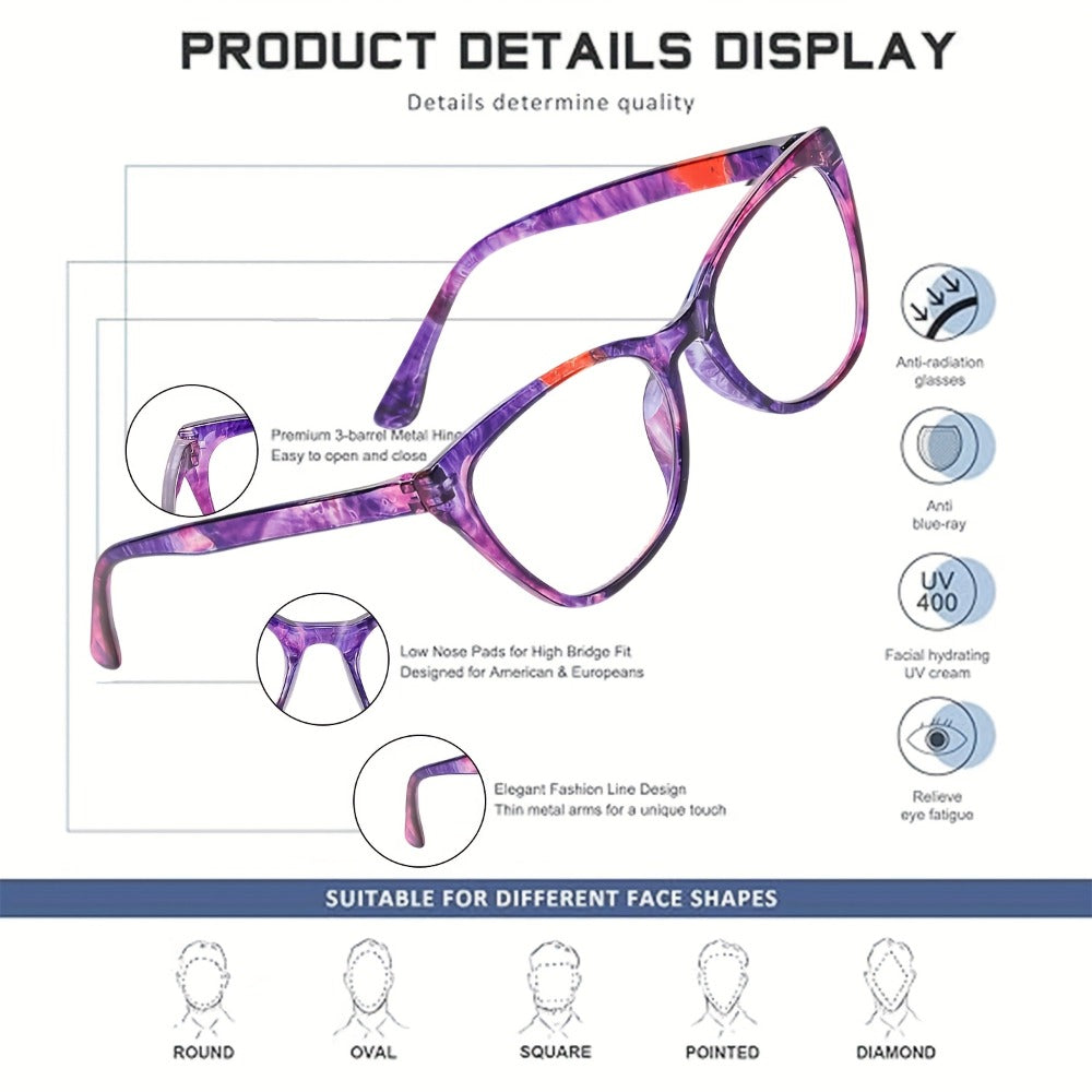 Reading Glasses - Blue Light Blocking 6 Pack for Men & Women Anti Blue Light Computer Screen - product detail view 2