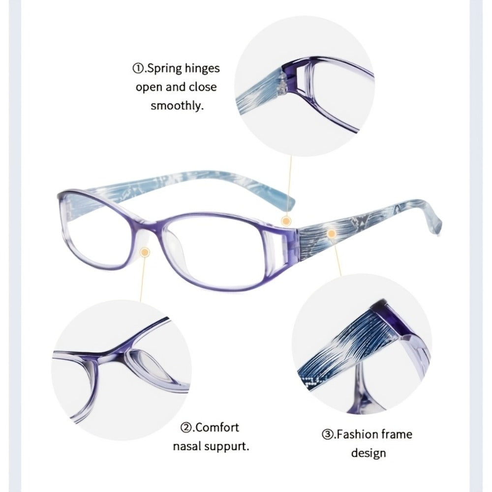 Reading Glasses - Blue Light Blocking 8 Pack HD Resin Lenses Colorful Striped PC Frame - product detail view 3