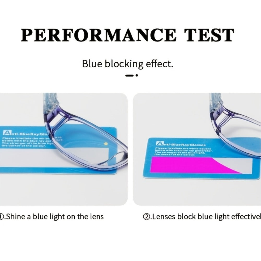 Reading Glasses - Blue Light Blocking 8 Pack HD Resin Lenses Colorful Striped PC Frame - product detail view 4