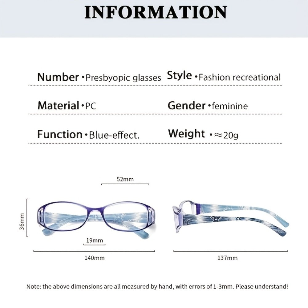 Reading Glasses - Blue Light Blocking 8 Pack HD Resin Lenses Colorful Striped PC Frame - product detail view 5
