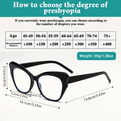 Reading Glasses - Blue Light Men Women Butterfly Cat Eye Frame Anti-Blue Light HD Presbyopic - product detail view 5