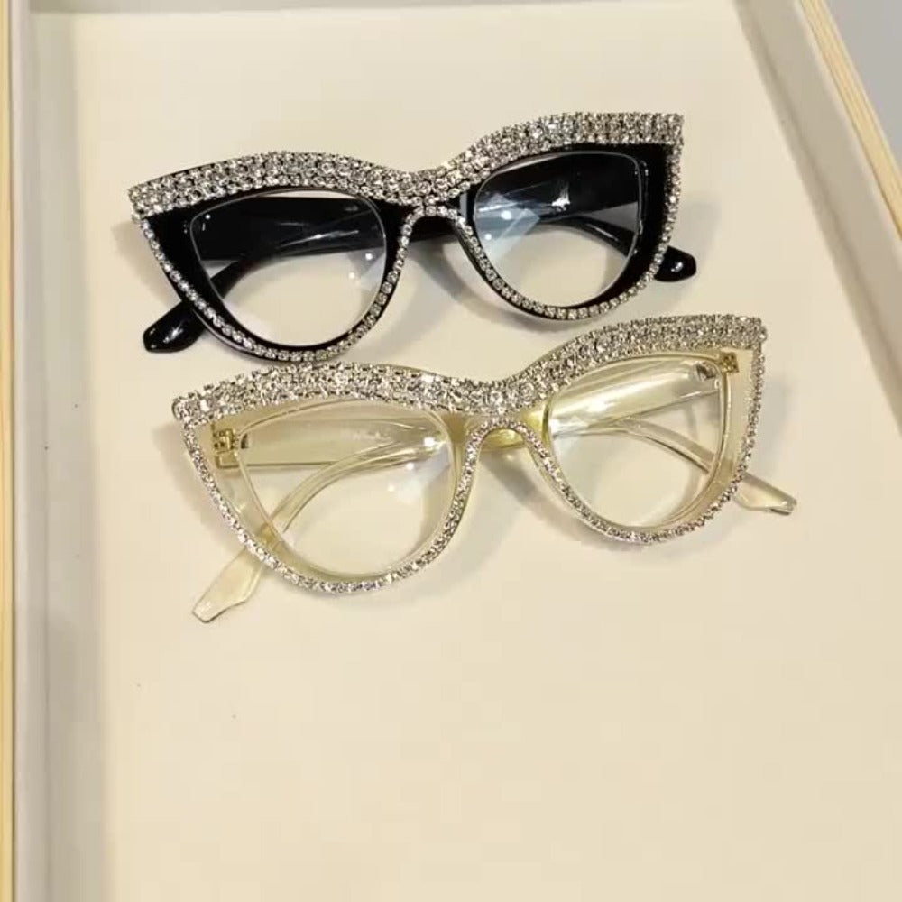 Reading Glasses - Cat Eye for Women 2 Pack Blue Light Blocking Rhinestone Decor PC Frame - product detail view 10