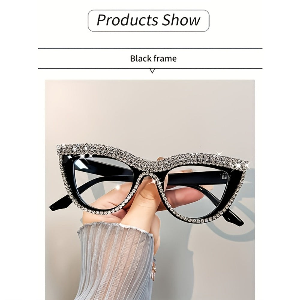 Reading Glasses - Cat Eye for Women 2 Pack Blue Light Blocking Rhinestone Decor PC Frame - product detail view 13