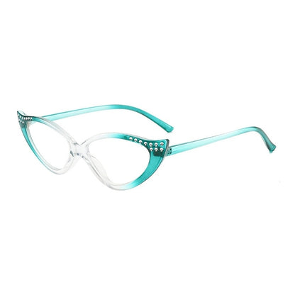 Reading Glasses - Cat Eye 4 Pack Rhinestone Accents Gradient Color Frames Metal Hinges - product detail view 7