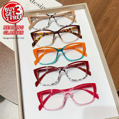 Reading Glasses - Cat Eye 5 Pack for Women Men Retro Full Frame Vintage Fashion Readers - main product view