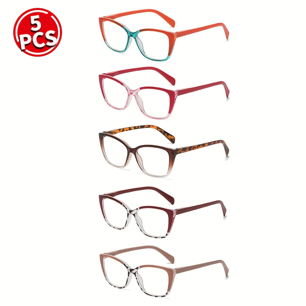 Reading Glasses - Cat Eye 5 Pack for Women Men Retro Full Frame Vintage Fashion Readers - product detail view 3
