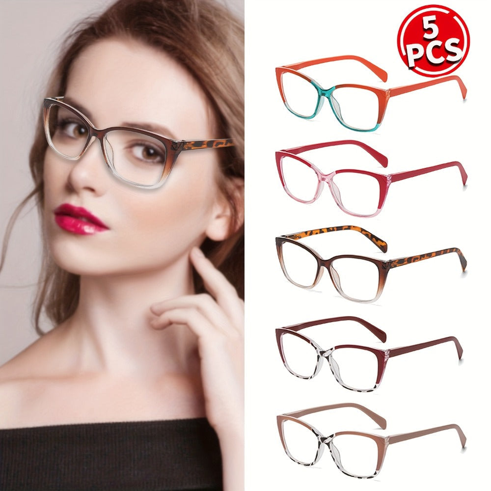Reading Glasses - Cat Eye 5 Pack for Women Men Retro Full Frame Vintage Fashion Readers - product detail view 8
