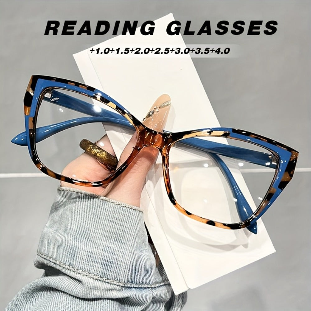 Reading Glasses - Cat Eye for Women Anti Blue Light Color Block Elegant Fashion Readers +1.0 - main product view