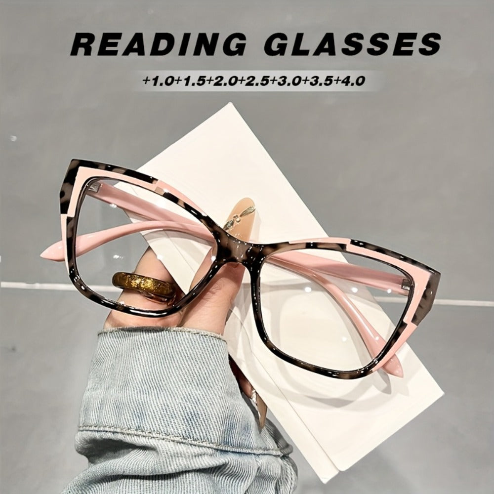 Reading Glasses - Cat Eye for Women Anti Blue Light Color Block Elegant Fashion Readers +1.0 - product detail view 2