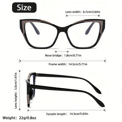 Reading Glasses - Cat Eye for Women Anti Blue Light Color Block Elegant Fashion Readers +1.0 - product detail view 6