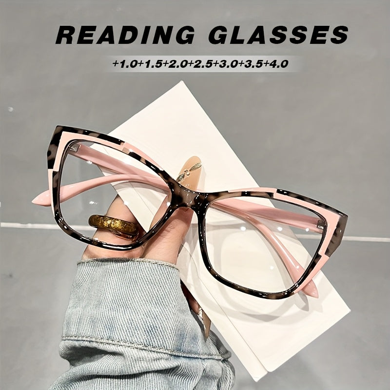 Reading Glasses - Cat Eye for Women Anti Blue Light Color Block Elegant Fashion Readers +1.0 - product detail view 8