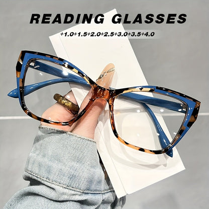Reading Glasses - Cat Eye for Women Anti Blue Light Color Block Elegant Fashion Readers +1.0 - product detail view 9