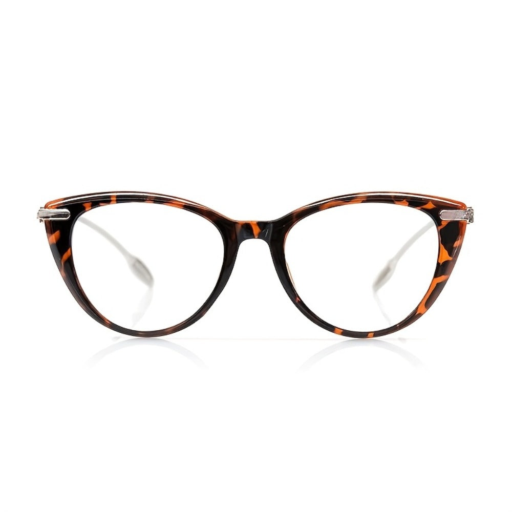 Reading Glasses - Cat Eye for Women HD Lenses Retro Design Spring Temple Pink Leopard Black - product detail view 4