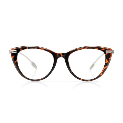 Reading Glasses - Cat Eye for Women HD Lenses Retro Design Spring Temple Pink Leopard Black - product detail view 4
